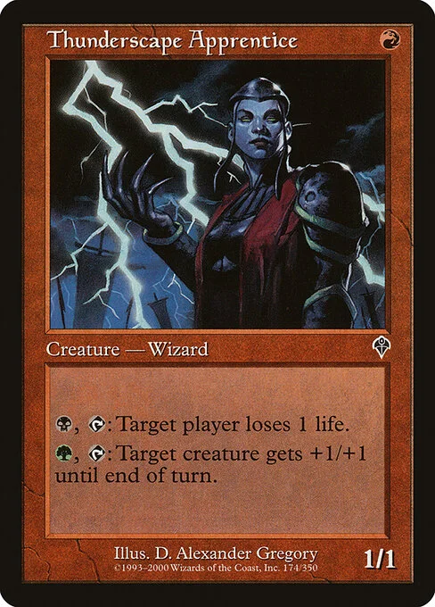 Thunderscape Apprentice, carta Magic di tipo Creature — Human Wizard illustrata da D. Alexander Gregory