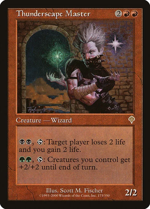 Thunderscape Master, carta Magic di tipo Creature — Human Wizard illustrata da Scott M. Fischer