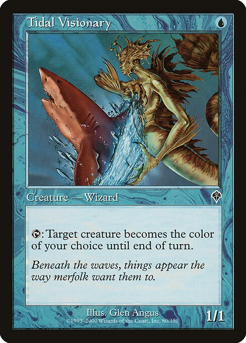 Tidal Visionary, carta Magic di tipo Creature — Merfolk Wizard illustrata da Glen Angus