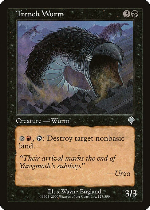 Trench Wurm, carta Magic di tipo Creature — Wurm illustrata da Wayne England