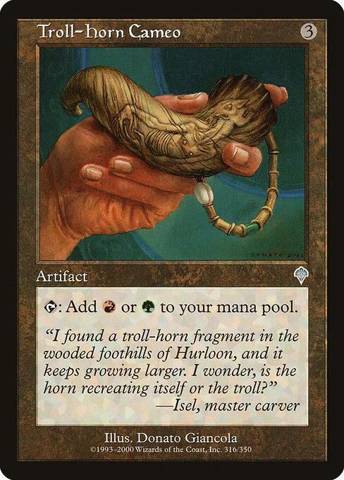Troll-Horn Cameo, carta Magic di tipo Artifact illustrata da Donato Giancola