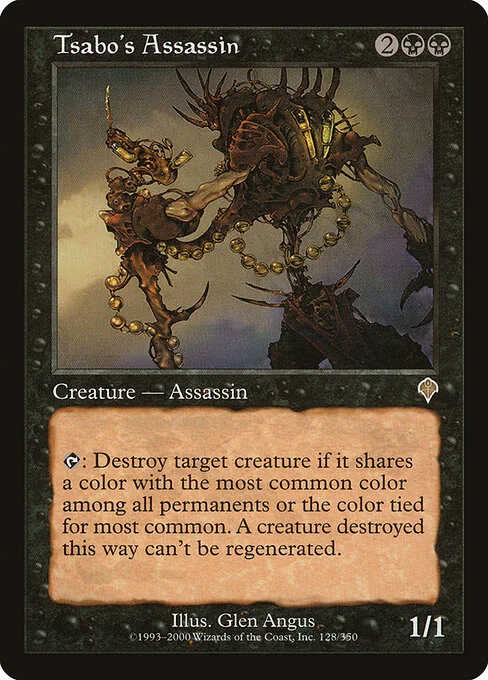 Tsabo's Assassin, carta Magic di tipo Creature — Phyrexian Zombie Assassin illustrata da Glen Angus