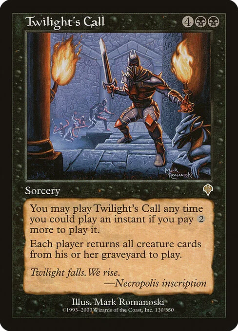 Twilight's Call, carta Magic di tipo Sorcery illustrata da Mark Romanoski