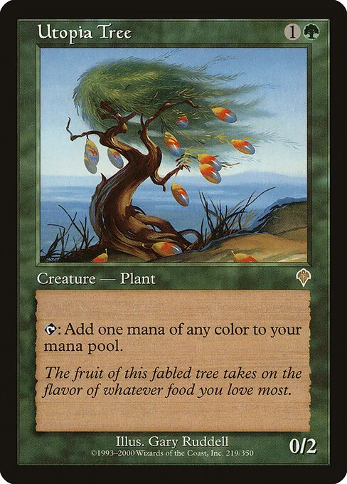 Utopia Tree, carta Magic di tipo Creature — Plant illustrata da Gary Ruddell