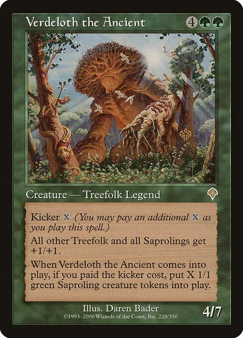 Verdeloth the Ancient, carta Magic di tipo Legendary Creature — Treefolk illustrata da Daren Bader