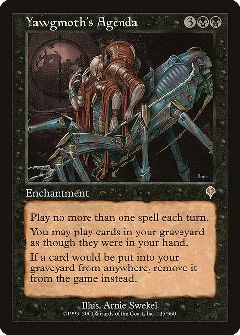Yawgmoth's Agenda, carta Magic di tipo Enchantment illustrata da Arnie Swekel