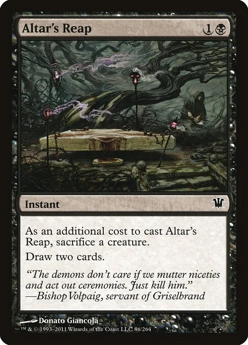Altar's Reap, carta Magic di tipo Instant illustrata da Donato Giancola