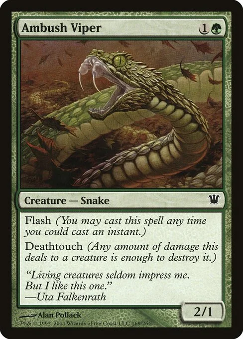 Ambush Viper, carta Magic di tipo Creature — Snake illustrata da Alan Pollack