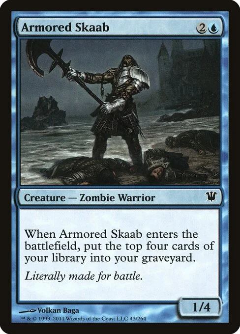 Armored Skaab, carta Magic di tipo Creature — Zombie Warrior illustrata da Volkan Baǵa