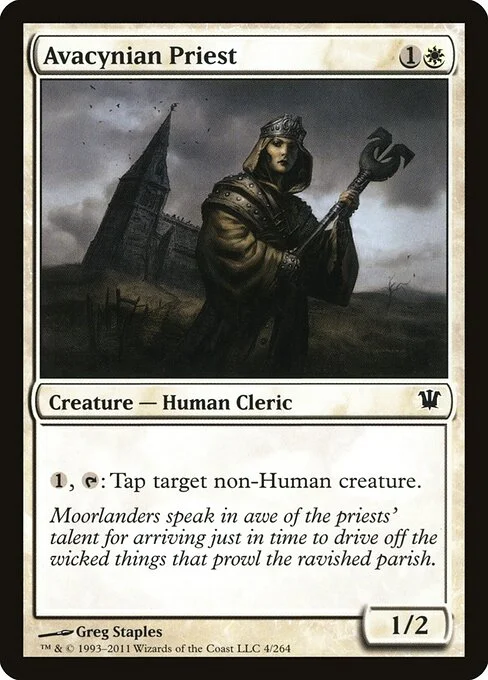 Avacynian Priest, carta Magic di tipo Creature — Human Cleric illustrata da Greg Staples