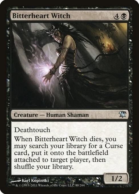 Bitterheart Witch, carta Magic di tipo Creature — Human Shaman illustrata da Karl Kopinski