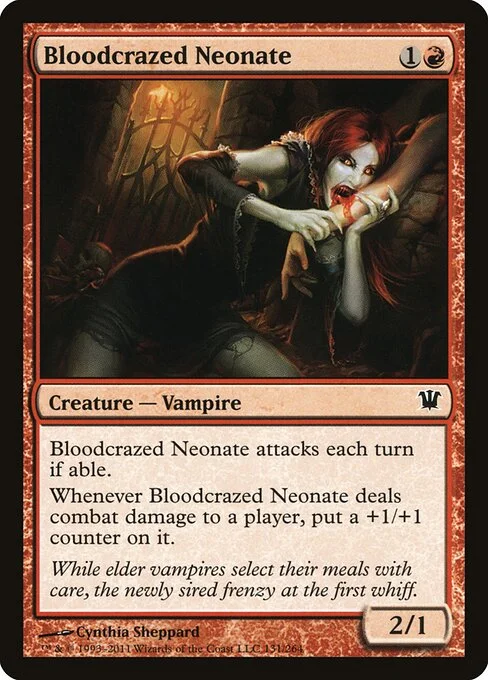 Bloodcrazed Neonate, carta Magic di tipo Creature — Vampire illustrata da Cynthia Sheppard