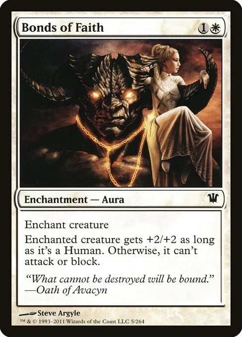 Bonds of Faith, carta Magic di tipo Enchantment — Aura illustrata da Steve Argyle