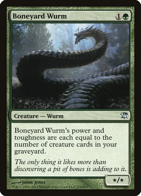 Boneyard Wurm, carta Magic di tipo Creature — Wurm illustrata da Jaime Jones