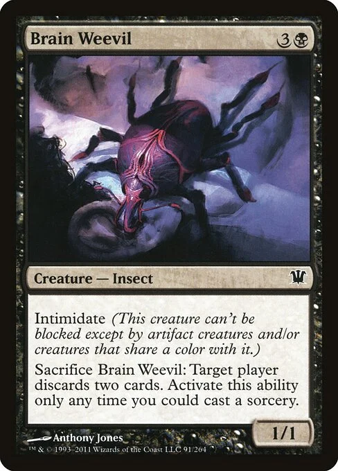 Brain Weevil, carta Magic di tipo Creature — Insect illustrata da Anthony Jones