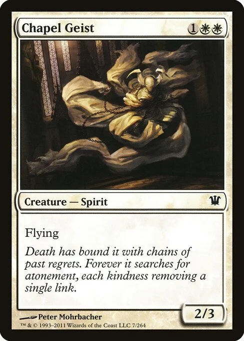 Chapel Geist, carta Magic di tipo Creature — Spirit illustrata da Peter Mohrbacher