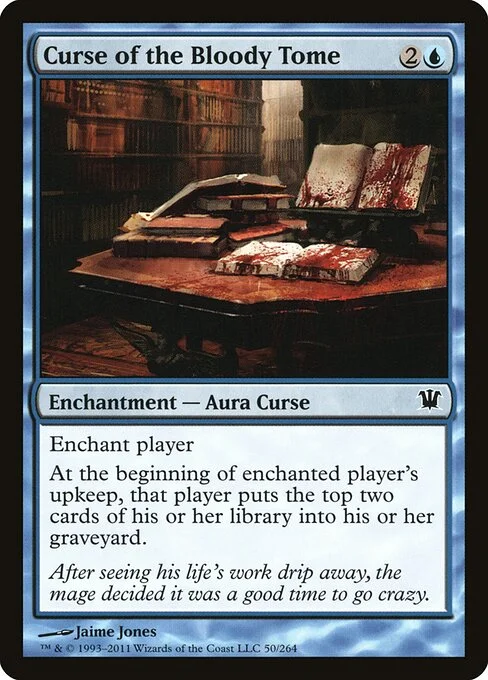 Curse of the Bloody Tome, carta Magic di tipo Enchantment — Aura Curse illustrata da Jaime Jones