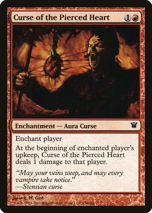 Curse of the Pierced Heart, carta Magic di tipo Enchantment — Aura Curse illustrata da E. M. Gist