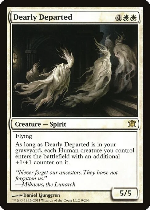 Dearly Departed, carta Magic di tipo Creature — Spirit illustrata da Daniel Ljunggren