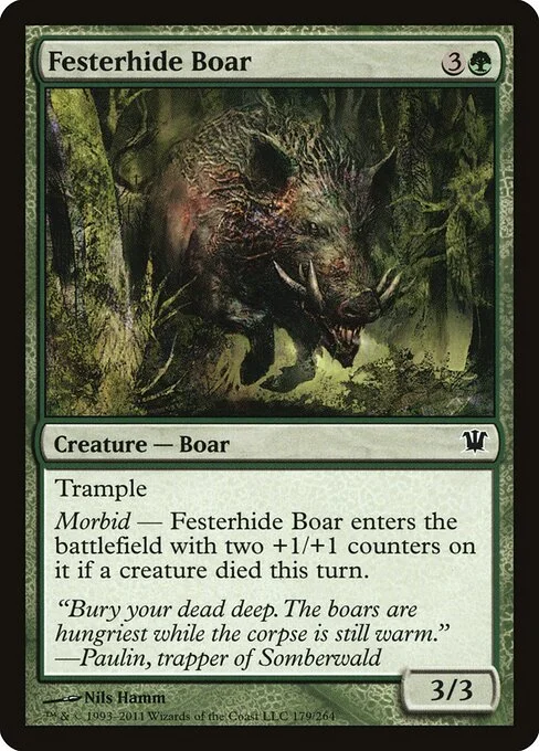 Festerhide Boar, carta Magic di tipo Creature — Boar illustrata da Nils Hamm