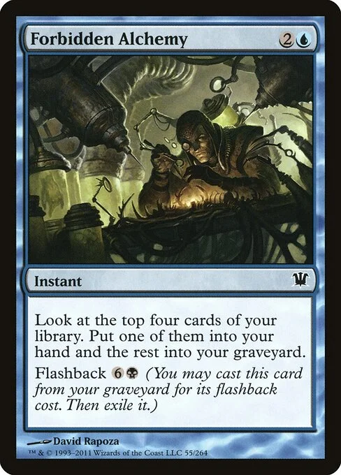 Forbidden Alchemy, carta Magic di tipo Instant illustrata da David Rapoza