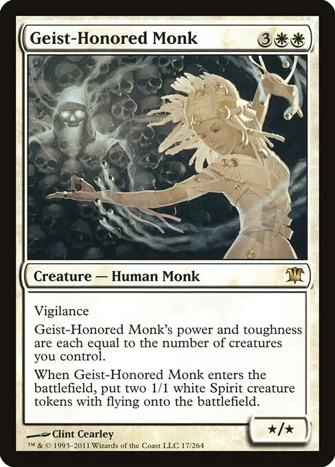 Geist-Honored Monk, carta Magic di tipo Creature — Human Monk illustrata da Clint Cearley