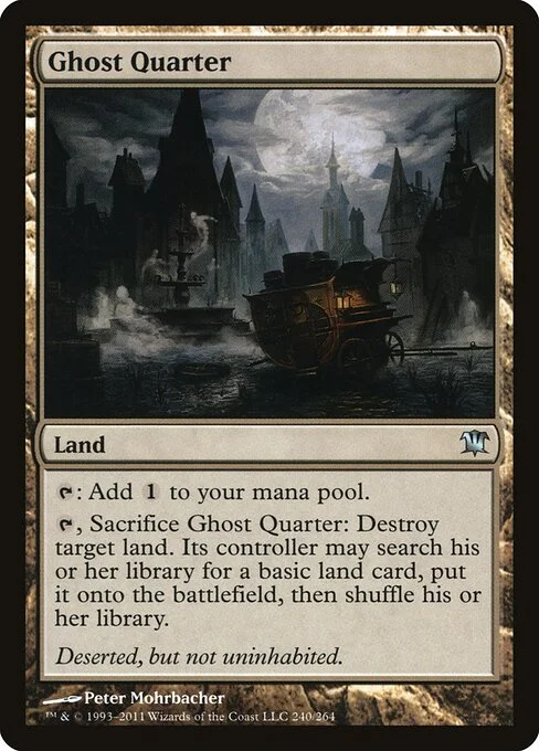Ghost Quarter, carta Magic di tipo Land illustrata da Peter Mohrbacher