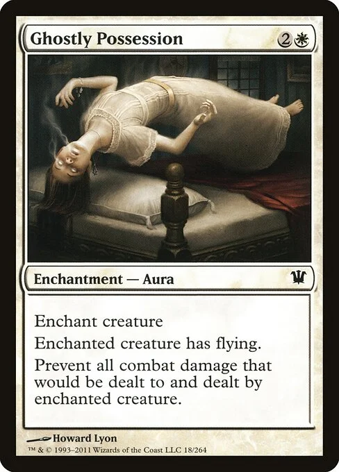Ghostly Possession, carta Magic di tipo Enchantment — Aura illustrata da Howard Lyon