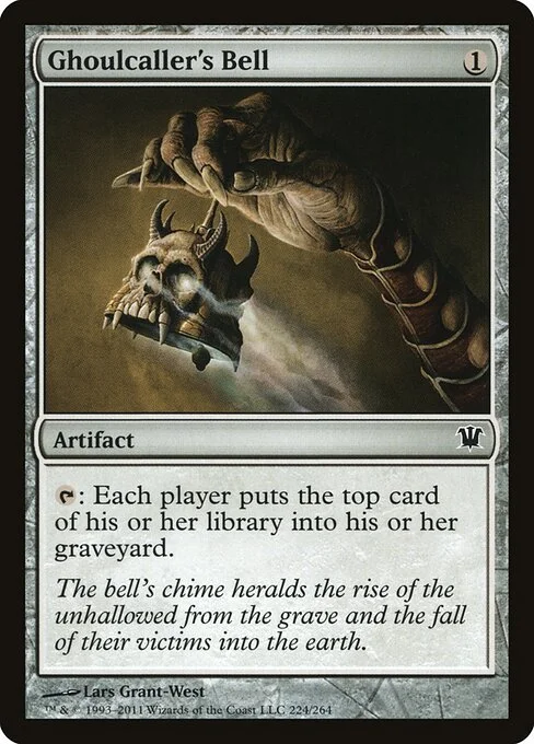 Ghoulcaller's Bell, carta Magic di tipo Artifact illustrata da Lars Grant-West