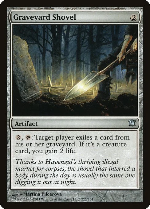 Graveyard Shovel, carta Magic di tipo Artifact illustrata da Martina Pilcerova