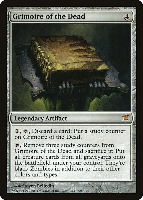 Grimoire of the Dead, carta Magic di tipo Legendary Artifact — Book illustrata da Steven Belledin