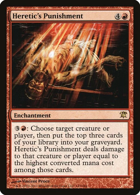 Heretic's Punishment, carta Magic di tipo Enchantment illustrata da Vincent Proce