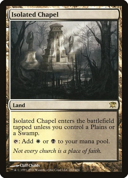 Isolated Chapel, carta Magic di tipo Land illustrata da Cliff Childs