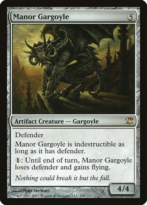 Manor Gargoyle, carta Magic di tipo Artifact Creature — Gargoyle illustrata da Matt Stewart