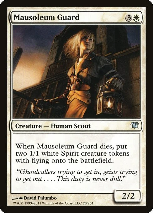 Mausoleum Guard, carta Magic di tipo Creature — Human Scout illustrata da David Palumbo