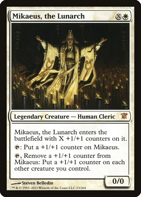 Mikaeus, the Lunarch, carta Magic di tipo Legendary Creature — Human Cleric illustrata da Steven Belledin