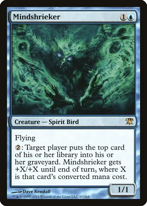 Mindshrieker, carta Magic di tipo Creature — Spirit Bird illustrata da Dave Kendall