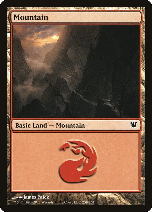 Mountain, carta Magic di tipo Basic Land — Mountain illustrata da James Paick