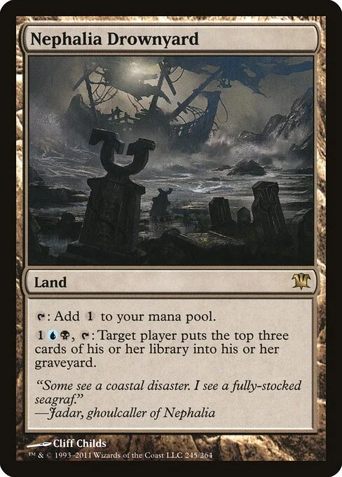 Nephalia Drownyard, carta Magic di tipo Land illustrata da Cliff Childs