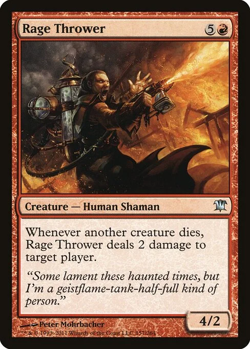 Rage Thrower, carta Magic di tipo Creature — Human Shaman illustrata da Peter Mohrbacher