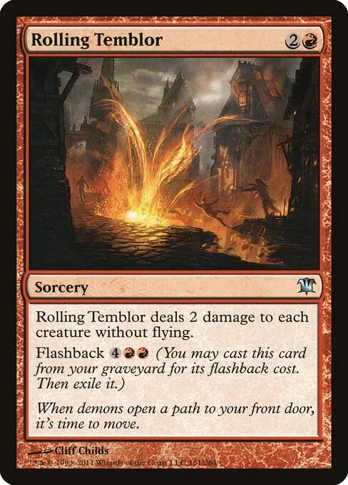 Rolling Temblor, carta Magic di tipo Sorcery illustrata da Cliff Childs