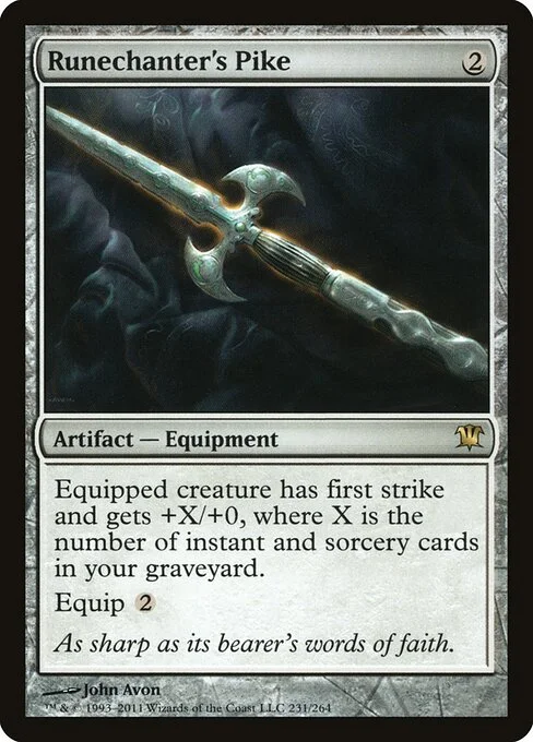 Runechanter's Pike, carta Magic di tipo Artifact — Equipment illustrata da John Avon
