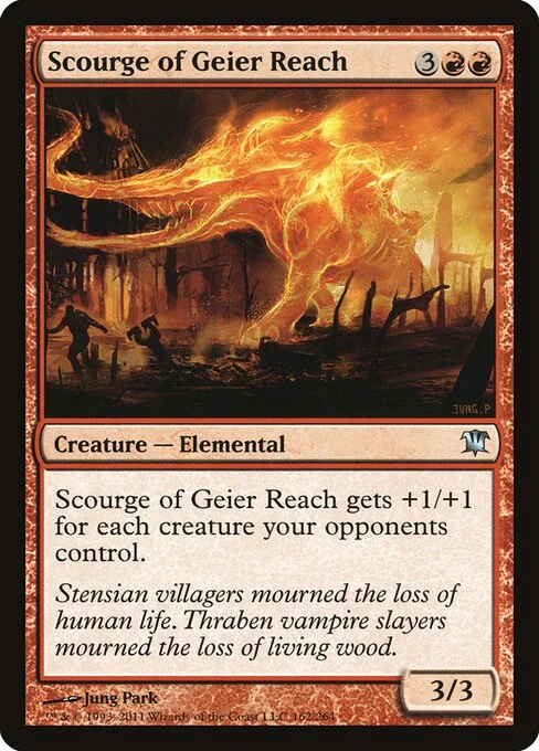 Scourge of Geier Reach, carta Magic di tipo Creature — Elemental illustrata da Jung Park