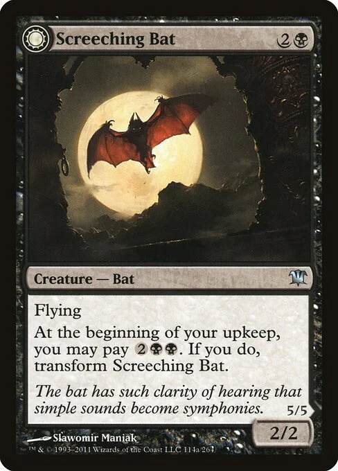 Screeching Bat // Stalking Vampire, carta Magic di tipo Creature — Bat // Creature — Vampire illustrata da Slawomir Maniak
