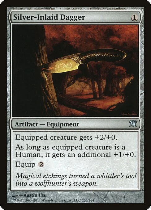 Silver-Inlaid Dagger, carta Magic di tipo Artifact — Equipment illustrata da Austin Hsu