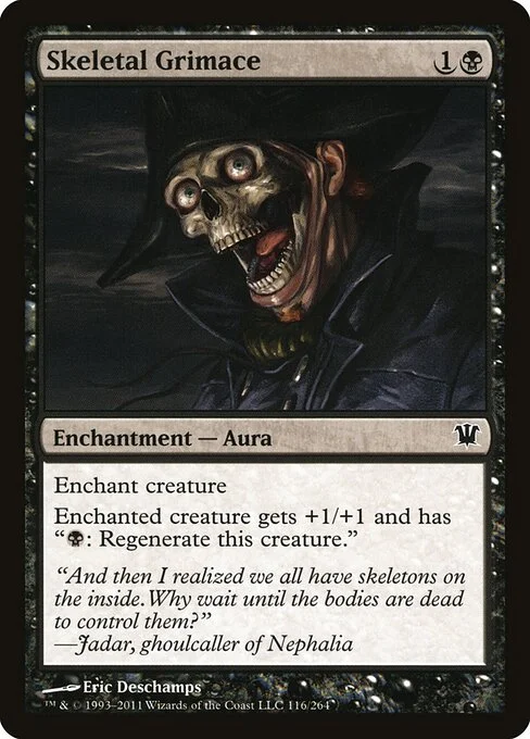 Skeletal Grimace, carta Magic di tipo Enchantment — Aura illustrata da Eric Deschamps