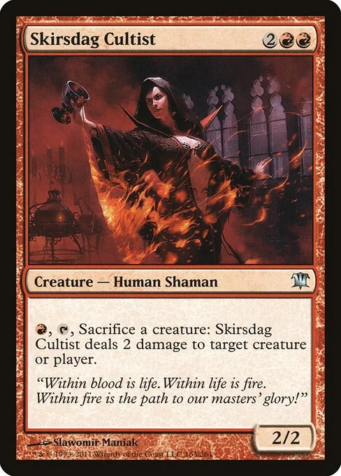 Skirsdag Cultist, carta Magic di tipo Creature — Human Shaman illustrata da Slawomir Maniak