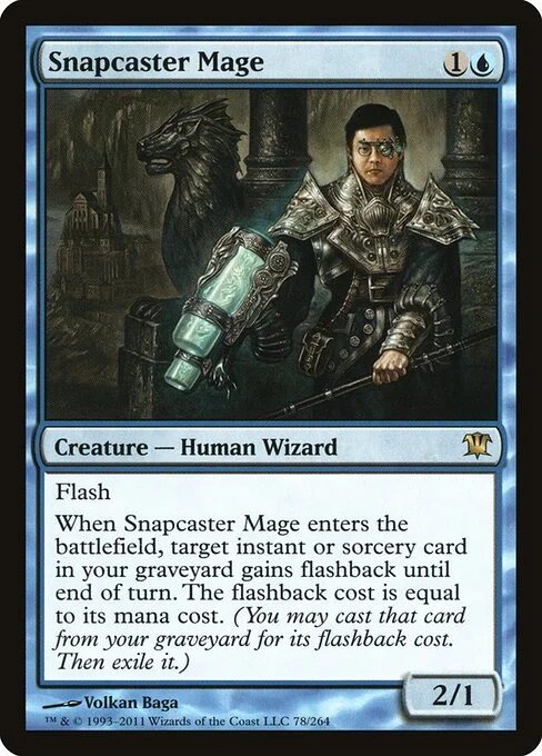 Snapcaster Mage, carta Magic di tipo Creature — Human Wizard illustrata da Volkan Baǵa