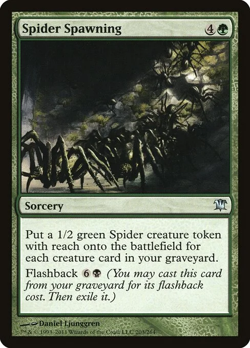 Spider Spawning, carta Magic di tipo Sorcery illustrata da Daniel Ljunggren