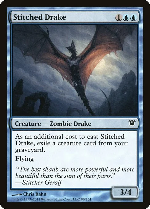 Stitched Drake, carta Magic di tipo Creature — Zombie Drake illustrata da Chris Rahn